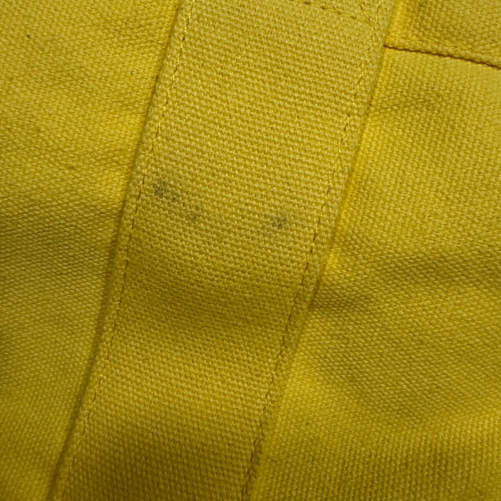 Polo Ralph Lauren Yellow Canvas Big Pony Tote Bag Blue Striped Lining Large - Picture 5 of 5